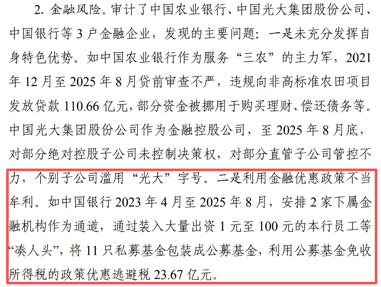 审计署点名，银行系公募定制化疑云浮现	，极少数个人究竟承担何角色？